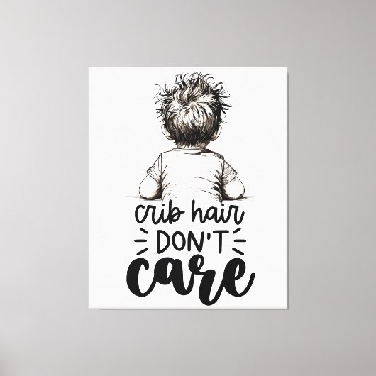 Fun Kind Wieg Hair Don't Care Canvas Afdruk (Voorkant)