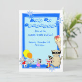 Fun kinder cartoon kaart (Staand voorkant)