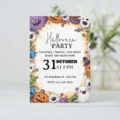 Fun Kinder 'Halloween Party Invitation - Bewerkbaa Kaart (Staand voorkant)
