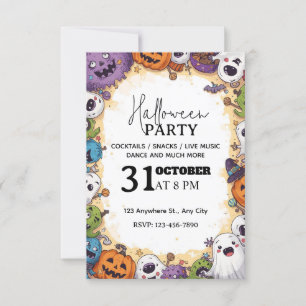 Fun Kinder 'Halloween Party Invitation - Bewerkbaa Kaart
