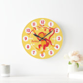 Fun kinder naam aap rode & gele wandklok (Huis)