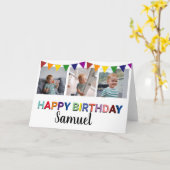 Fun Kinder Photo Collage | Colour Happy Birthday K Kaart (Gele Bloem)