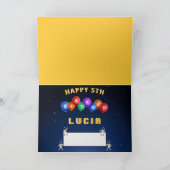 Fun Kinder Space Planets Add Name 5th Birthday Car Kaart (Binnen)