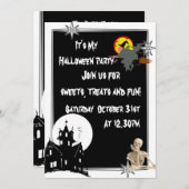 Fun kinder spooky Halloween Kaart (Voorkant / Achterkant)