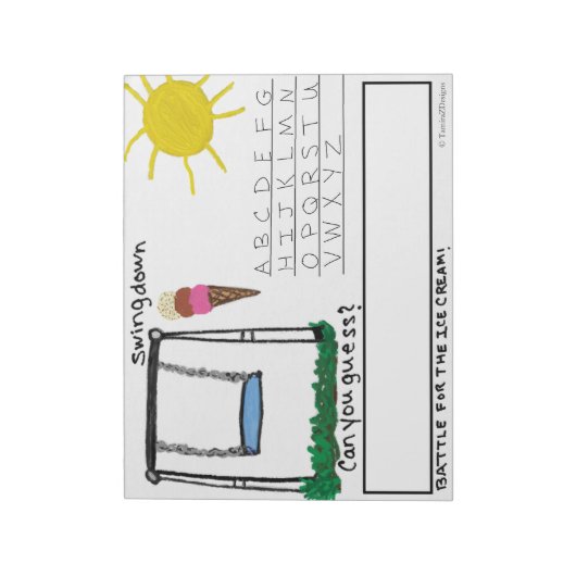 Fun Kinder Swingdown Word Game Large Notitieblok (Linkerzijde)