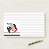 Fun kinder tekenfilm, favoriete witte puppy post-it® notes (Op bureau)