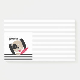 Fun kinder tekenfilm, favoriete witte puppy post-it® notes