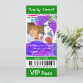 Fun Kinder VIP Pass Event Ticket Photo Party (groe Kaart (Staand voorkant)