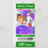 Fun Kinder VIP Pass Event Ticket Photo Party (groe Kaart (Voorkant)