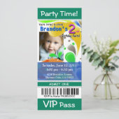 Fun Kinder VIP Pass Event Ticket Photo Party (jade Kaart (Staand voorkant)