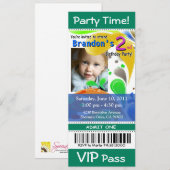 Fun Kinder VIP Pass Event Ticket Photo Party (jade Kaart (Voorkant / Achterkant)