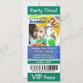 Fun Kinder VIP Pass Event Ticket Photo Party (jade Kaart (Voorkant)