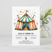 Fun Kinderen Digitaal Circus Verjaardag Kaart (Staand voorkant)