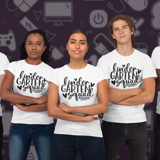 Fun Kindergarten Squad met de naam van de leraar T-shirt