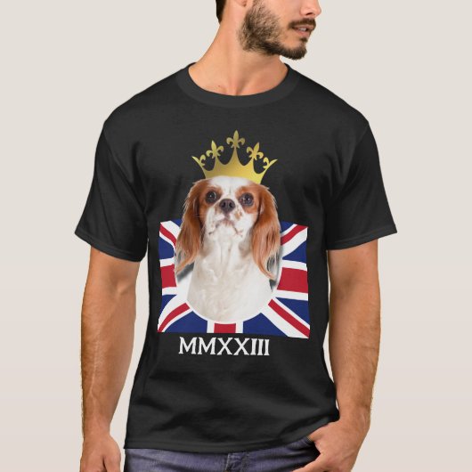 Fun KING CHARLES Spaniel Union Jack T-shirt (Voorkant)
