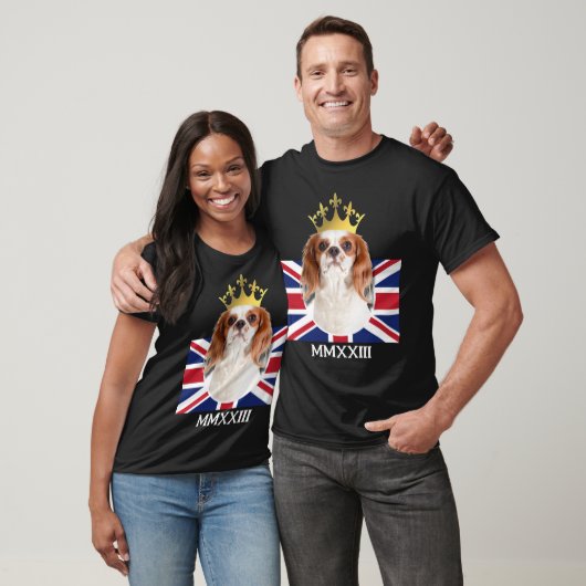 Fun KING CHARLES Spaniel Union Jack T-shirt (Unisex)