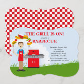 Fun King of the Grill Barbecue Party Kaart (Voorkant / Achterkant)