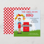 Fun King of the Grill Barbecue Party Kaart (Voorkant / Achterkant)