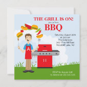 Fun King of the Grill Barbecue Party Kaart (Voorkant)