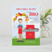 Fun King of the Grill Barbecue Party Kaart (Staand voorkant)