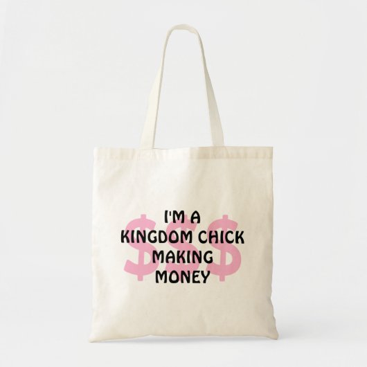 Fun KINGDOM CHICK MAAKT GELD Canvas tas (Voorkant)