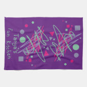 Fun Kitchen Pink Paarse Shapes Medley Theedoek (Horizontaal)