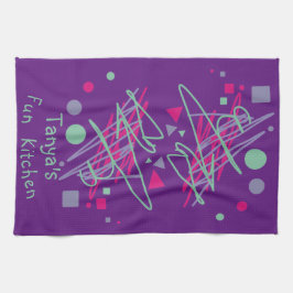 Fun Kitchen Pink Paarse Shapes Medley Theedoek