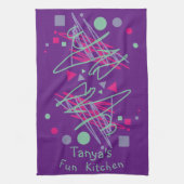Fun Kitchen Pink Paarse Shapes Medley Theedoek (Verticaal)