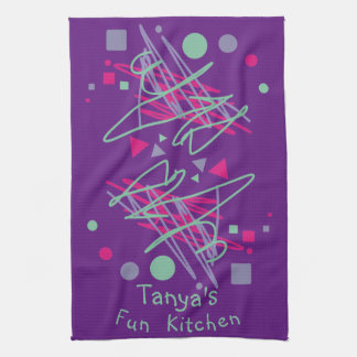 Fun Kitchen Pink Paarse Shapes Medley Theedoek
