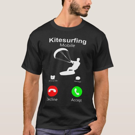 Fun Kitesurfing Mobile Kiteboarding Water Wind Sur T-shirt (Voorkant)