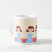 Fun Kitschy Fifties Gal Cute Retro Illustratie Koffiemok (Voorkant links)