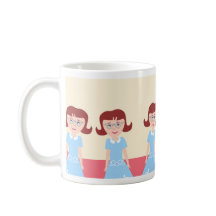 Fun Kitschy Fifties Gal Cute Retro Illustratie