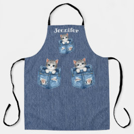 Fun Kitten Cat All-Over Print Schort