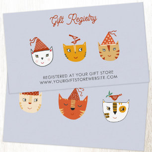 Fun Kitty Cat Baby shower Gift Registry Informatiekaartje