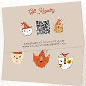 Fun Kitty Cat Baby shower Gift Registry QR-code Informatiekaartje