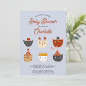 Fun Kitty Cat gepersonaliseerd Baby shower Kaart (Staand voorkant)