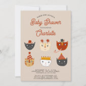 Fun Kitty Cat gepersonaliseerd Baby shower Kaart (Voorkant)