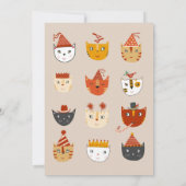 Fun Kitty Cat gepersonaliseerd Baby shower Kaart (Achterkant)