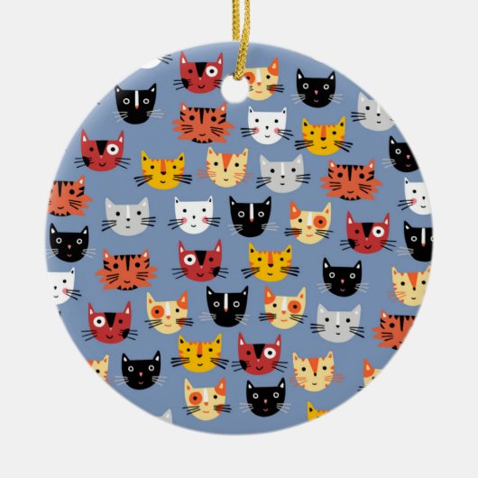 Fun Kitty Cat Keramisch Ornament (Voorkant)