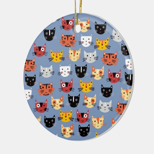 Fun Kitty Cat Keramisch Ornament (Links)