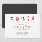 Fun Kitty Cat Party Holiday Party Uitnodiging (Voorkant / Achterkant)