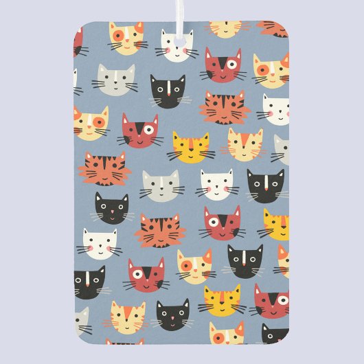 Fun Kitty Cat Pattern Blue Luchtverfrisser