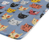 Fun Kitty Cat Pattern Blue Snijplank (Hoek)