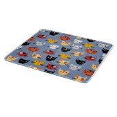 Fun Kitty Cat Pattern Blue Snijplank (Hoek)