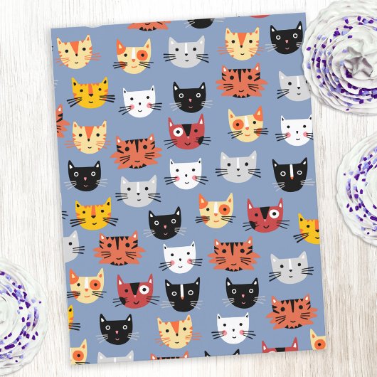 Fun Kitty Cat Pattern Briefkaart