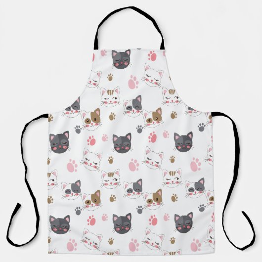 Fun Kitty Cat Pattern Schort (Voorkant)