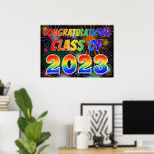Fun "KLASSE VAN 2023" Gefeliciteerd (Vuurwerk) Poster (Thuiskantoor)