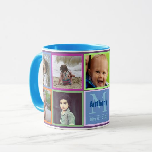 Fun-kleurig fragment fotomonogram mok (Voorkant links)