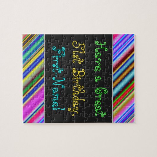 Fun, kleurrijk, 51ste verjaardag Puzzle Legpuzzel (Horizontaal)