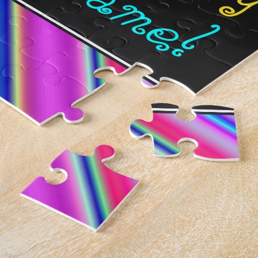 Fun, kleurrijk, 56th Birthday Puzzle Legpuzzel (Zijkant)